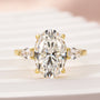 Louily Outstanding Moissanite 4.0 Carat Oval Cut Three Stone Engagement Ring - louilyjewelry