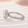 Louily Moissanite 2.0 Ct Halo Round Cut White Gold Promise Ring - louilyjewelry