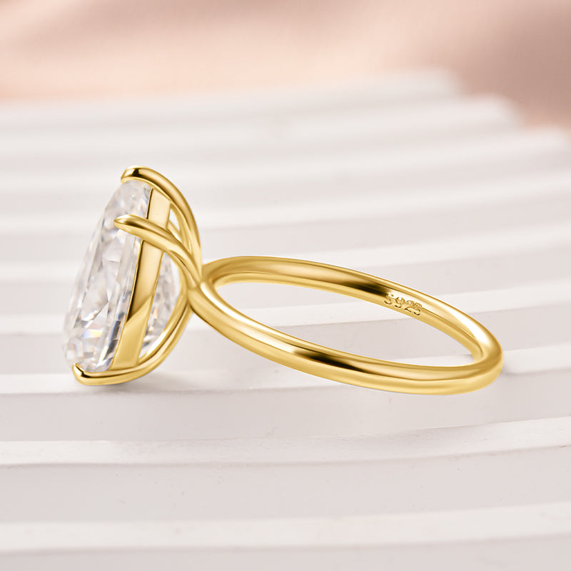 Louily Moissanite 4.0 Ct Pear Cut Engagement Ring For Women - louilyjewelry