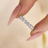 Marquise Cut Half Wedding Band In Sterling Silver - louilyjewelry