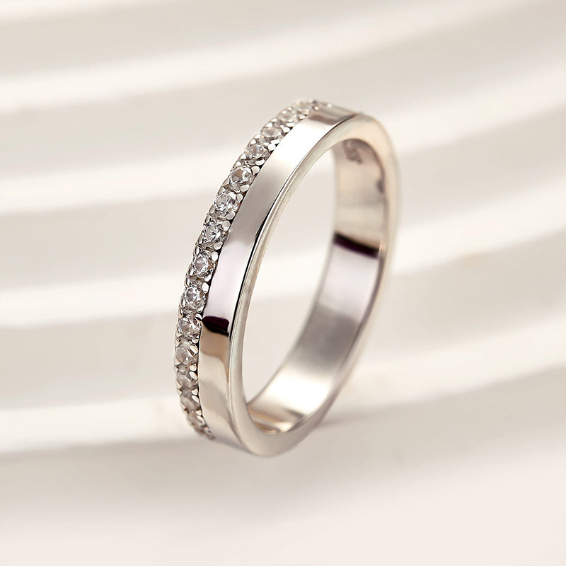 Louily Fashion Yellow Gold Round Cut Wedding Band In Sterling Silver - louilyjewelry