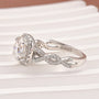 Moissanite 2.0 Ct Halo Round Cut Twist White Gold Engagement Ring - louilyjewelry