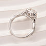 Moissanite 2.0 Ct Halo Round Cut Twist White Gold Engagement Ring - louilyjewelry