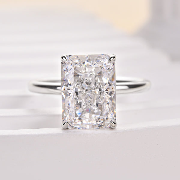 Louily Classic Radiant Cut Simulated Diamond Engagement Ring