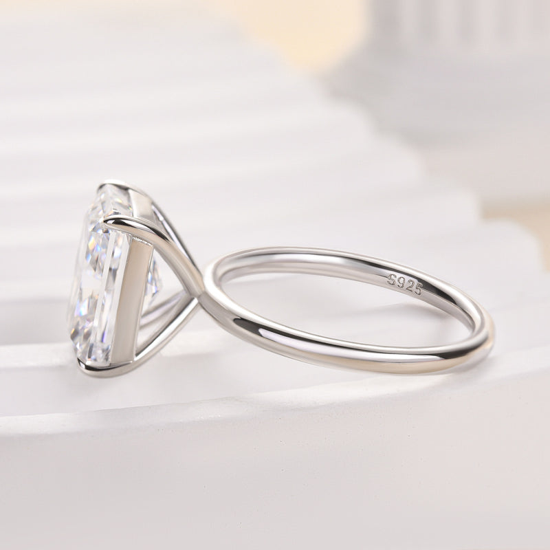 Louily Classic Radiant Cut Simulated Diamond Engagement Ring - louilyjewelry