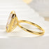 Louily Unique Yellow Gold Emerald Cut Bezel Engagement Ring In Sterling Silver - louilyjewelry