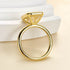 Louily Unique Yellow Gold Emerald Cut Bezel Engagement Ring In Sterling Silver - louilyjewelry