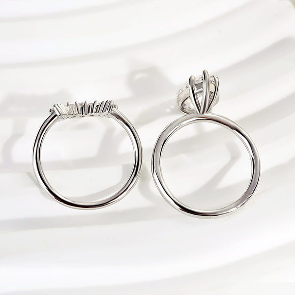 Louily Unique Pear Cut Wedding Set For Women