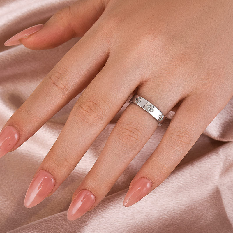 Louily Noble Moissanite Wide Wedding Band For Women - louilyjewelry