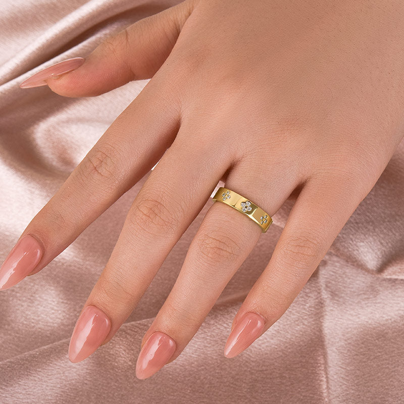 Louily Noble Moissanite Wide Wedding Band For Women - louilyjewelry