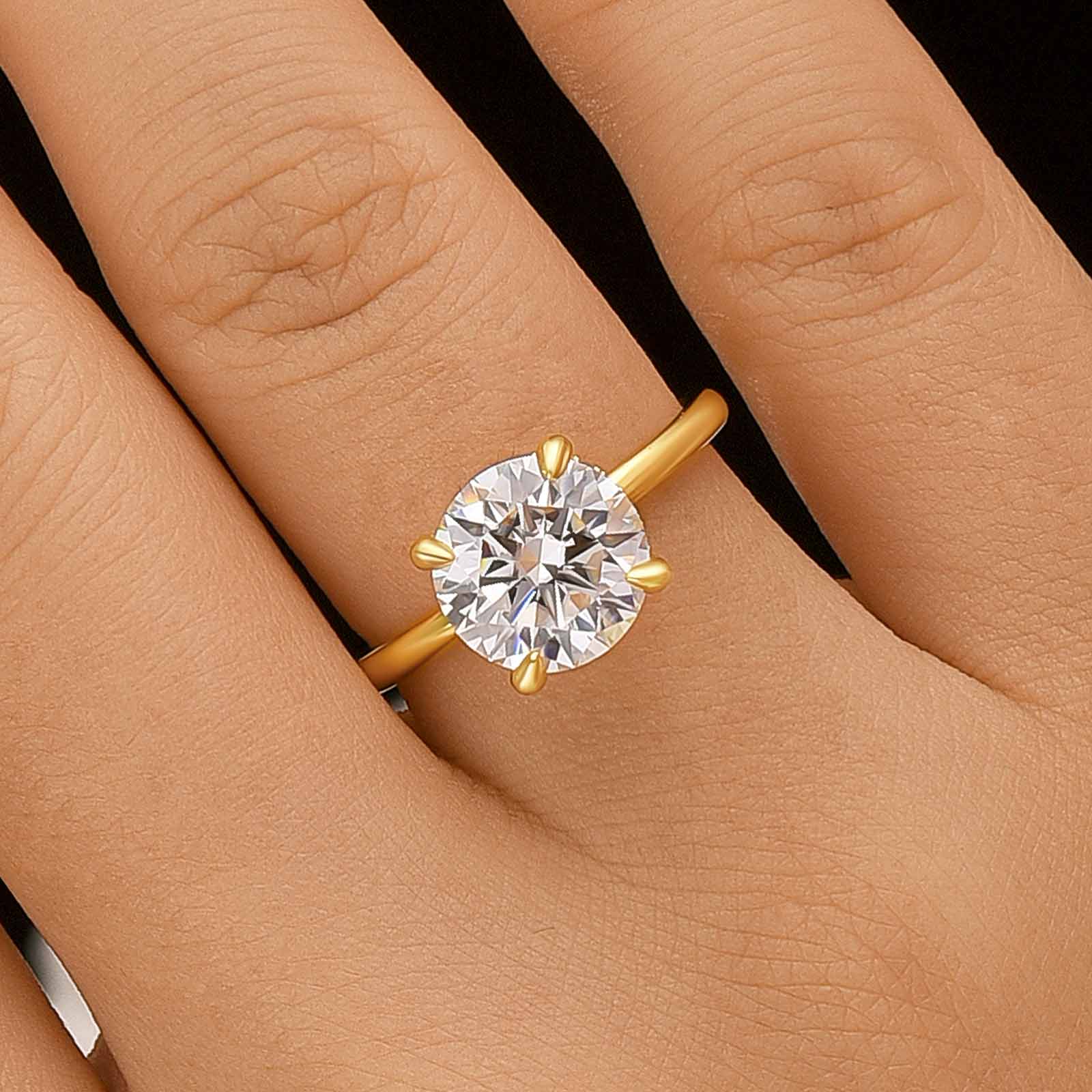 3.0Ct Round Cut Engagement Ring Travel Ring In Sterling Silver