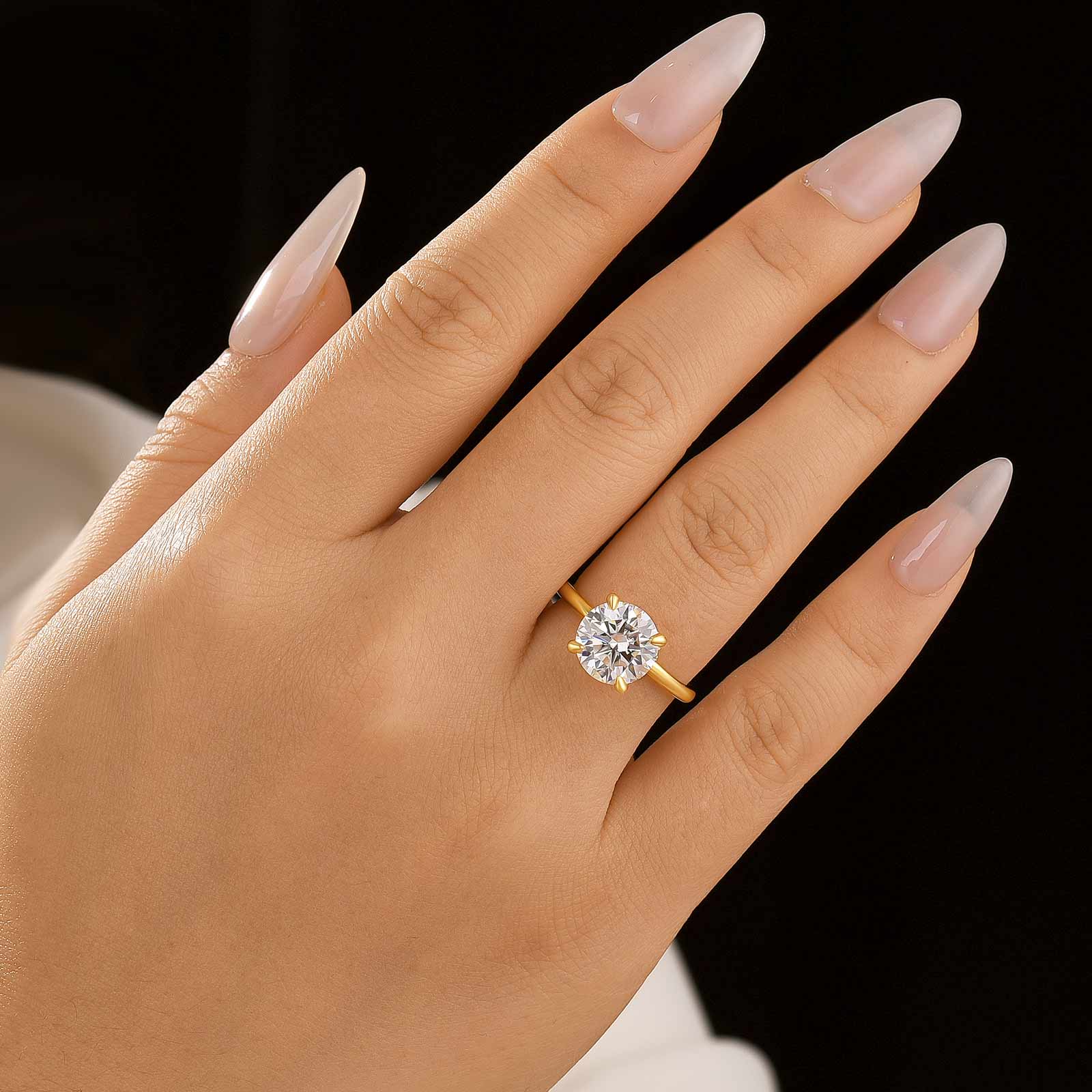 3.0Ct Round Cut Engagement Ring Travel Ring In Sterling Silver