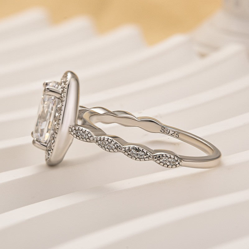 Halo 2.0Ct Oval Cut Vintage Engagement Ring In Sterling Silver