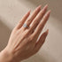 Moissanite white gold oval engagement ring everyday styling
