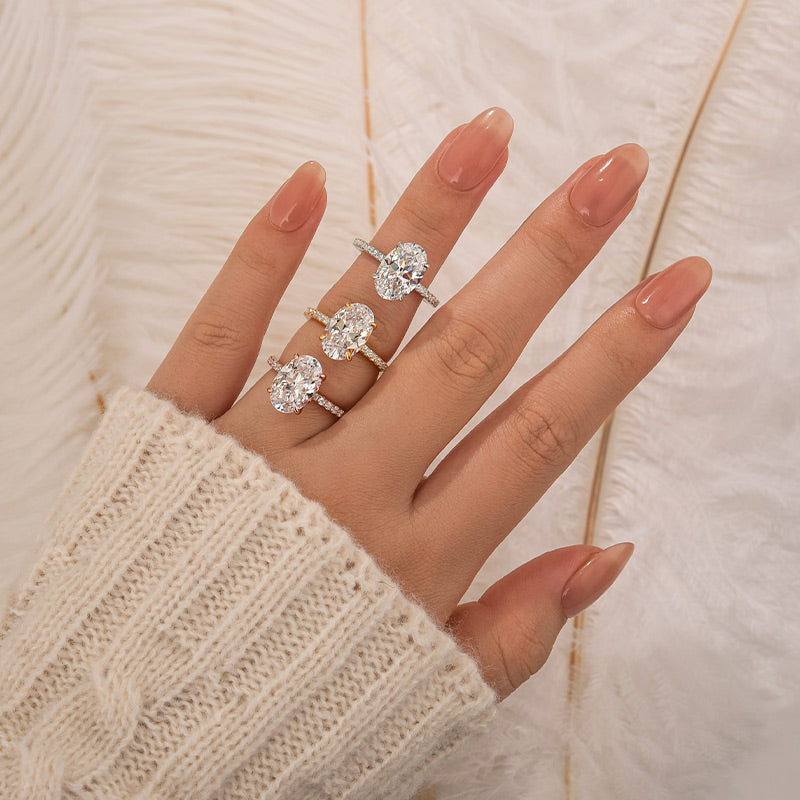 Oval Cut Engagement Ring Promise Ring For Her In Sterling