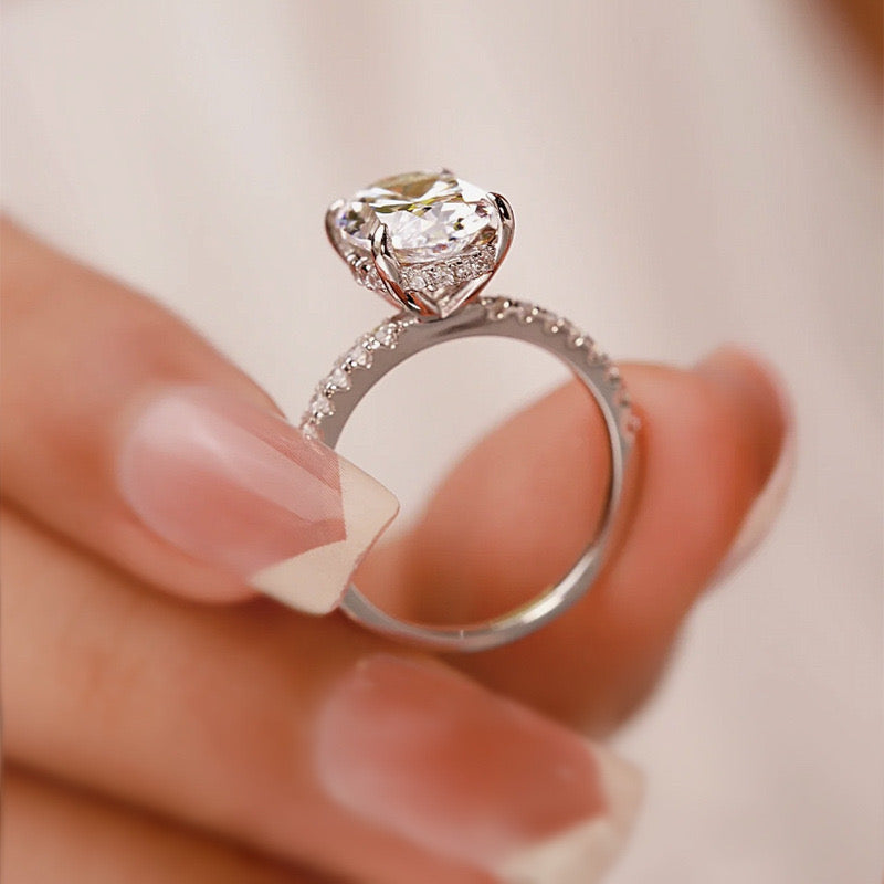 4.0Ct Oval Cut Engagement Ring Promise Ring For Her In Sterling Silver - louilyjewelry