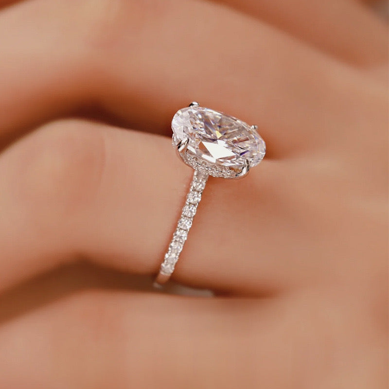 4.0Ct Oval Cut Engagement Ring Promise Ring For Her In Sterling Silver - louilyjewelry