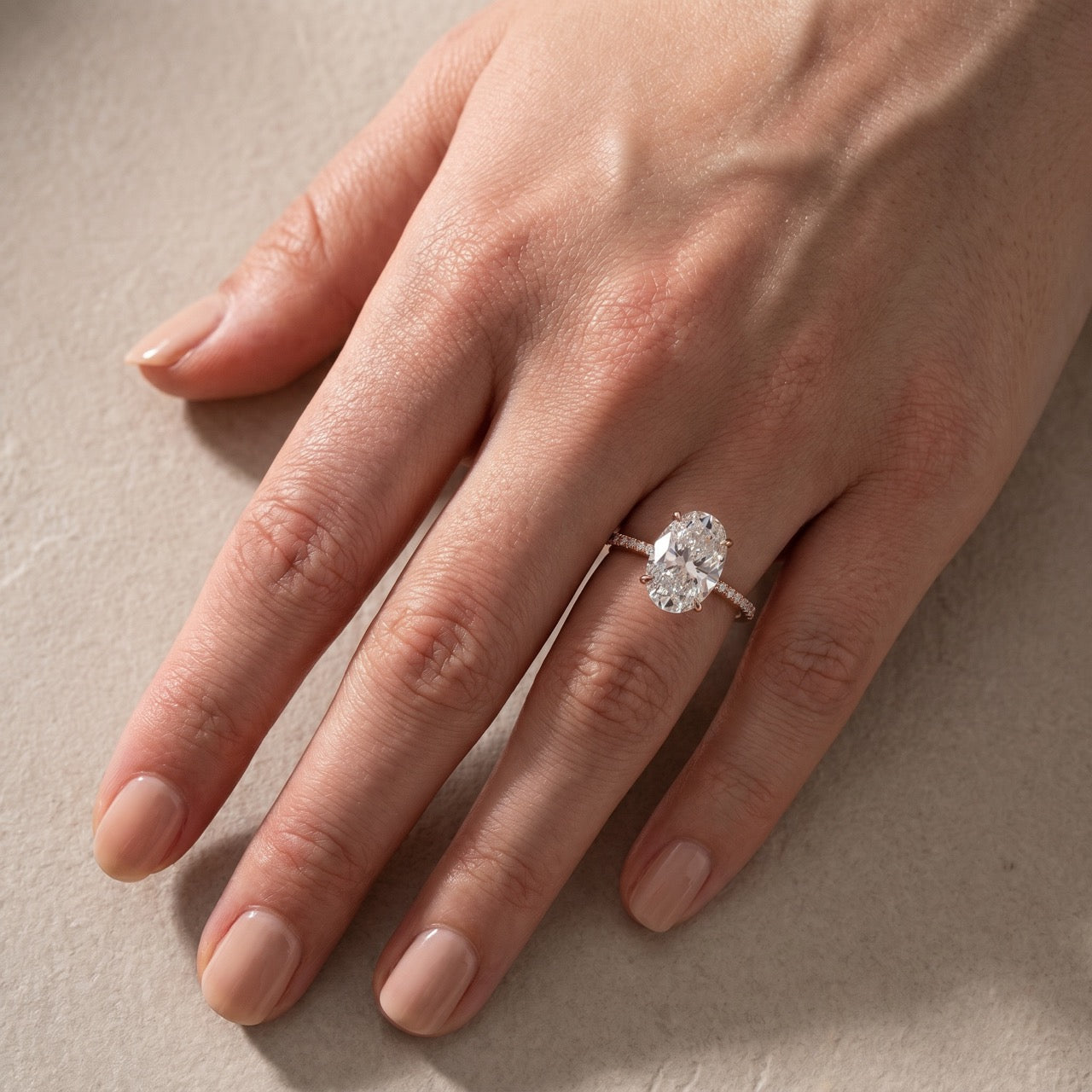 S925 4.0Ct Oval Cut Engagement Ring In Sterling Silver Moissanite or Simulated Diamond Promise Ring