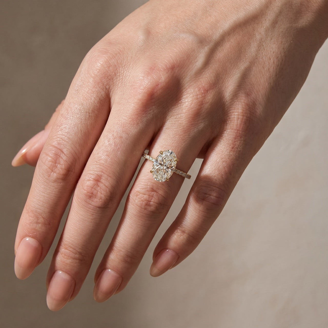 S925 4.0Ct Oval Cut Engagement Ring In Sterling Silver Moissanite or Simulated Diamond Promise Ring
