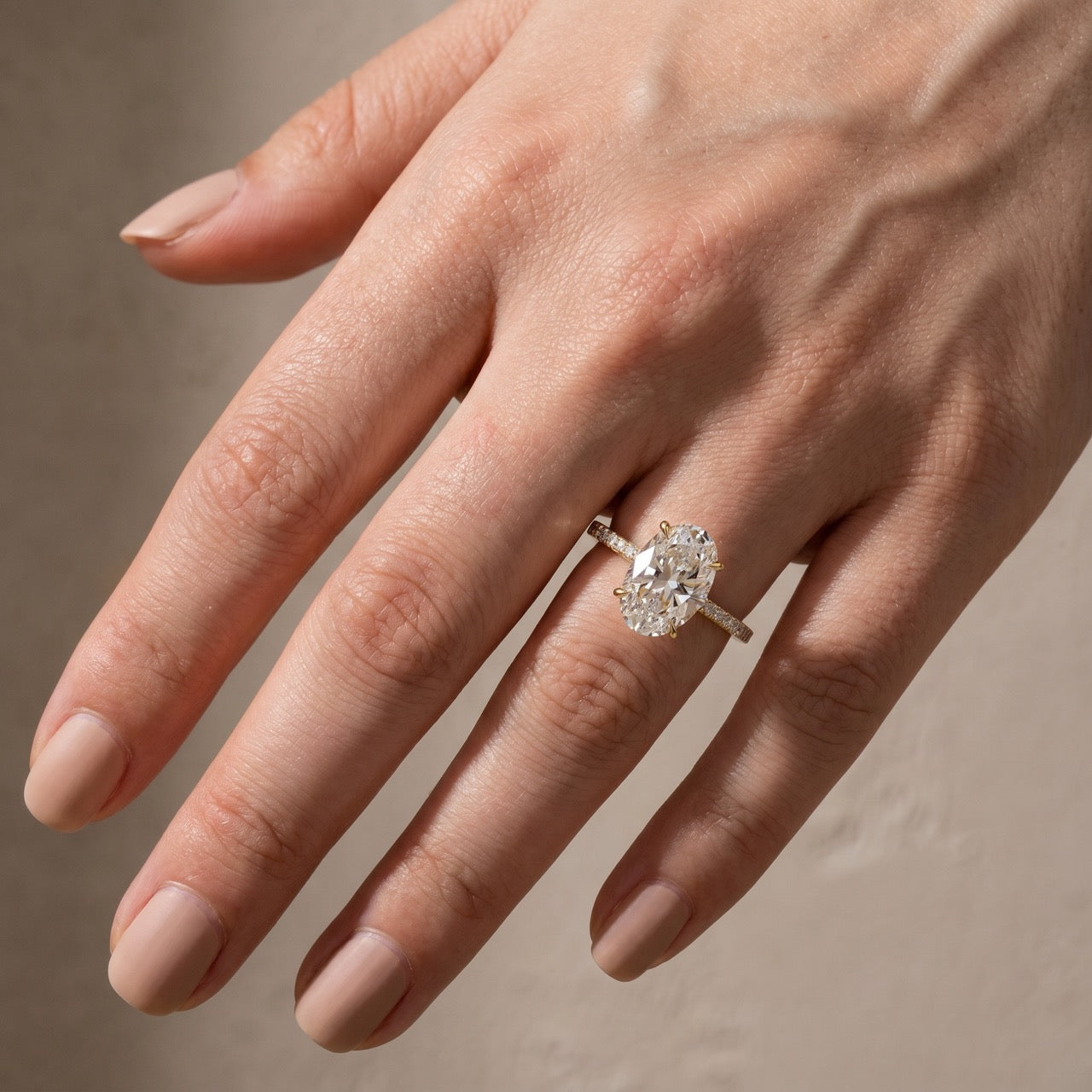 S925 4.0Ct Oval Cut Engagement Ring In Sterling Silver Moissanite or Simulated Diamond Promise Ring