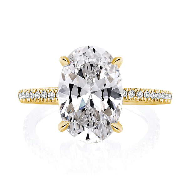 Louily Moissanite Oval Cut Engagement Ring