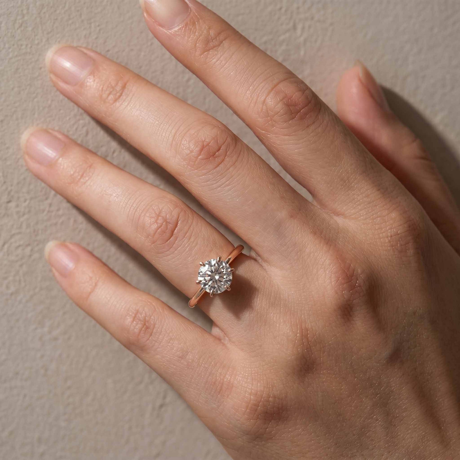 S925 Moissanite/ Simulated Diamond 2.0 Carat Round Cut Solitaire Engagement Ring In Sterling Silver