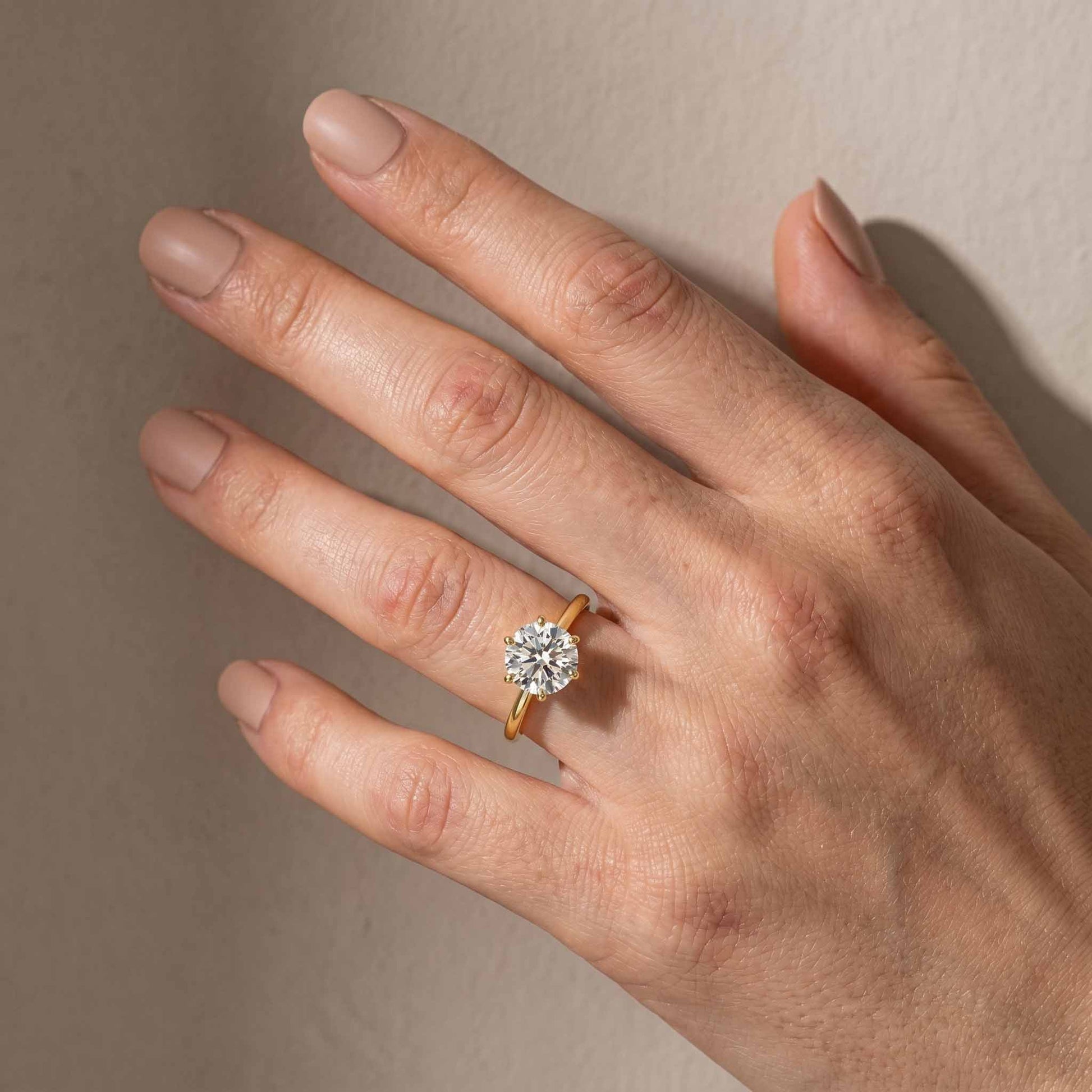 S925 Moissanite/ Simulated Diamond 2.0 Carat Round Cut Solitaire Engagement Ring In Sterling Silver