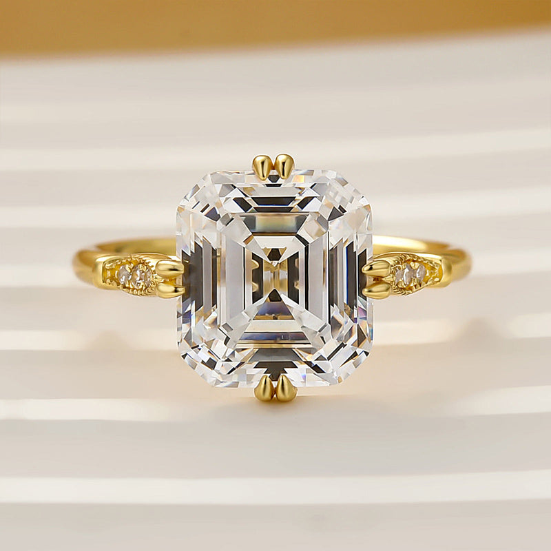 Louily Vintage Asscher Cut Women's Engagement Ring In Sterling Silver - louilyjewelry