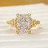4.5Ct Radiant Cut Three Stone Yellow Gold Promise Ring Engagement Ring In Sterling Silver - louilyjewelry