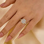 4.5Ct Radiant Cut Three Stone Yellow Gold Promise Ring Engagement Ring In Sterling Silver - louilyjewelry