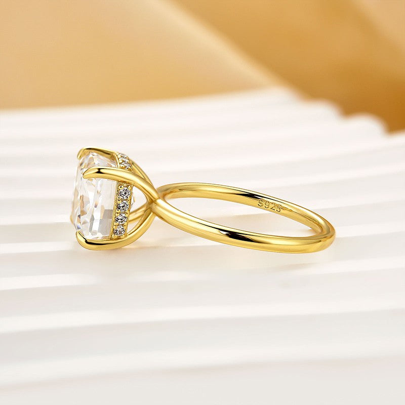 3.5Ct Cushion Cut Hidden Halo Engagement Ring Promise Ring For Her - louilyjewelry