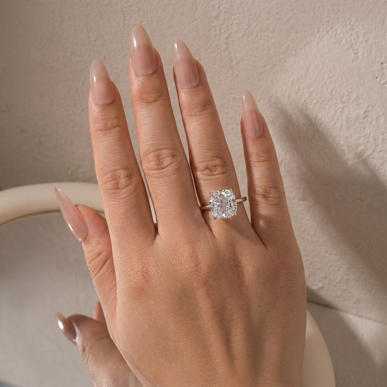 S925 Precious 6.0 CT Cushion Cut Engagement Ring In Sterling Silver
