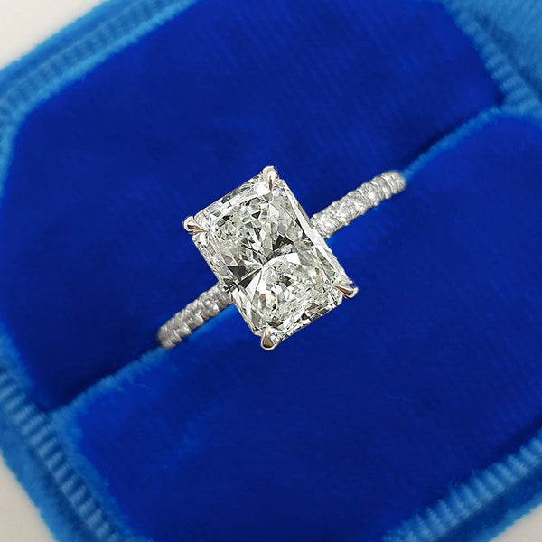 Louily Moissanite Radiant Cut Engagement Ring