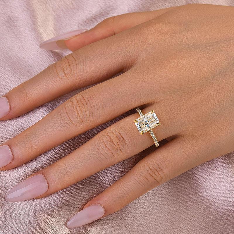 3.5Ct Elegant Radiant Cut Engagement Ring For Women In Sterling Silver