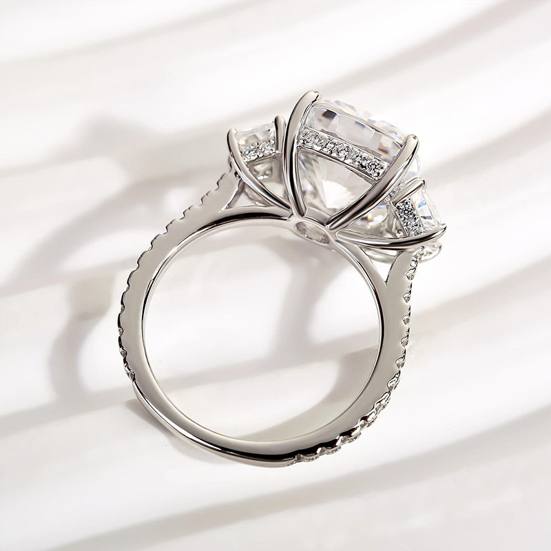 Louily Luxury Cushion Cut Engagement Ring In Sterling Silver - louilyjewelry