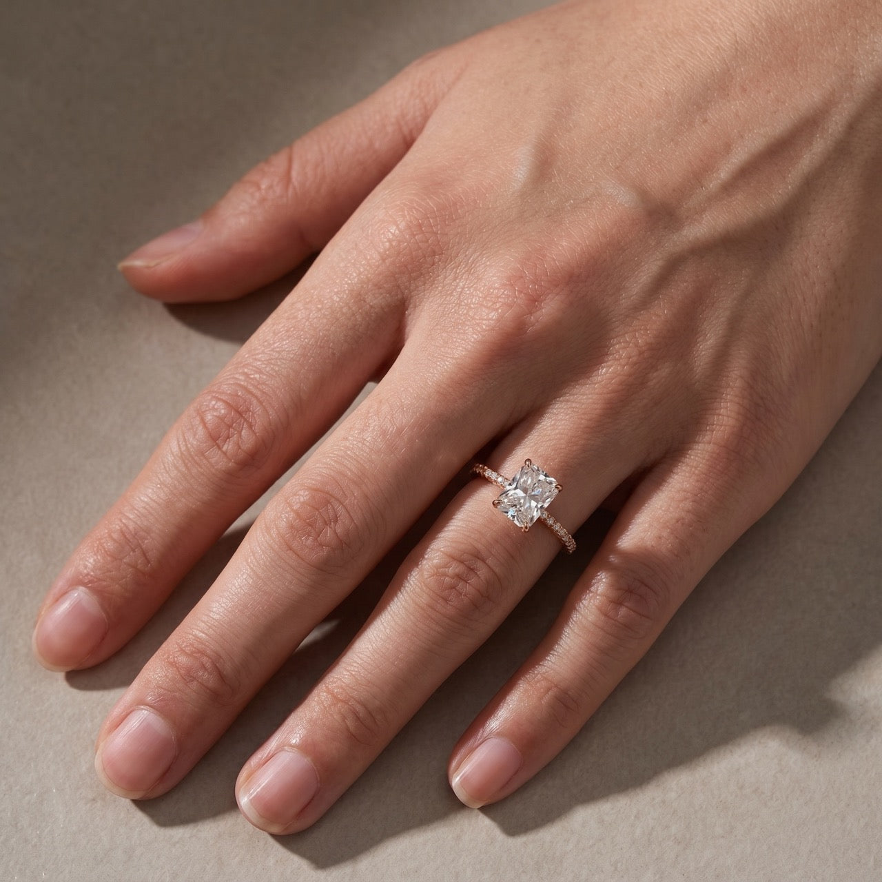S925 Moissanite 1.0 Carat /2.0 Carat /3.5 Carat Radiant Cut Engagement Ring Travel Ring For Everyday Wear