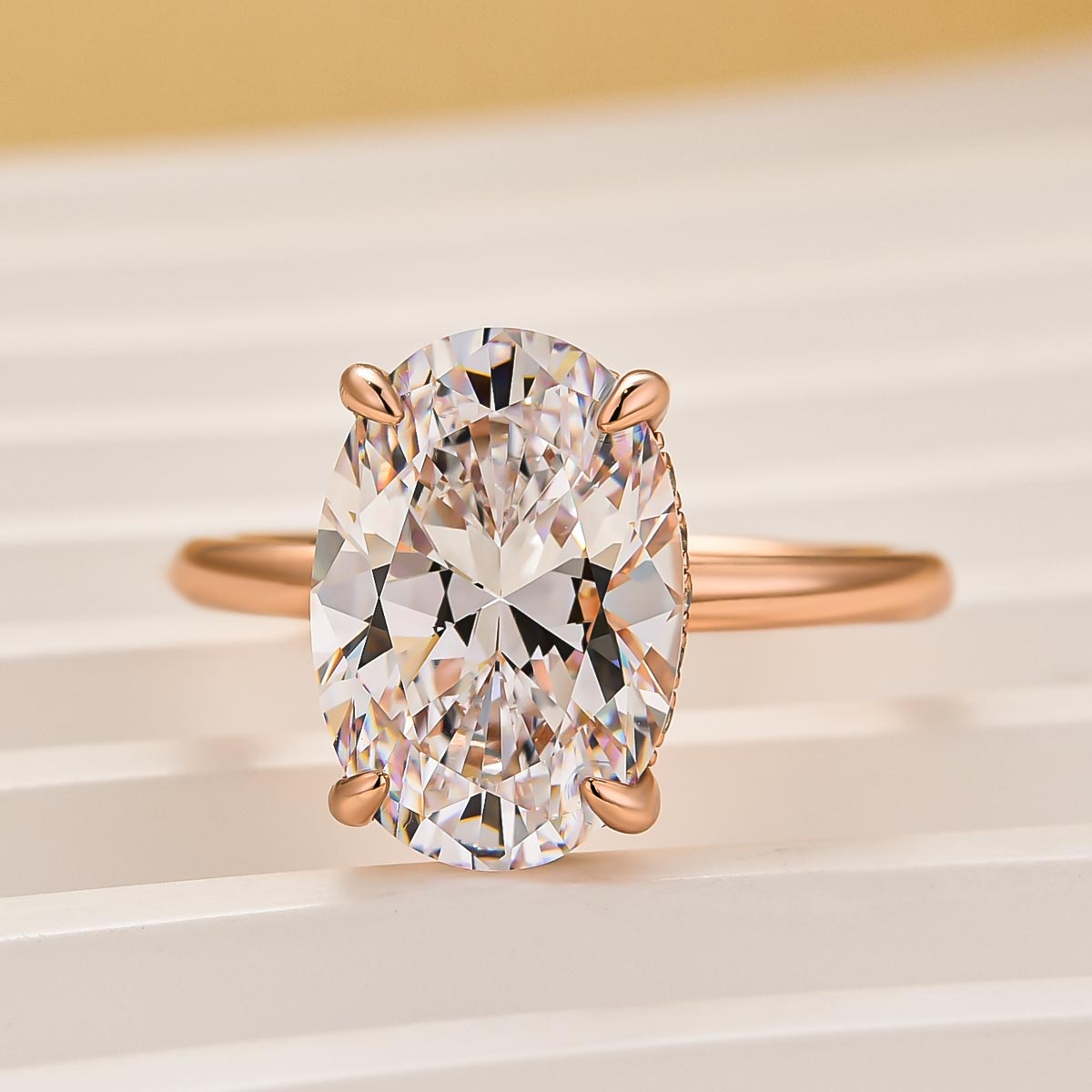 Louily Exclusive Oval Cut Engagement Ring In Sterling Silver