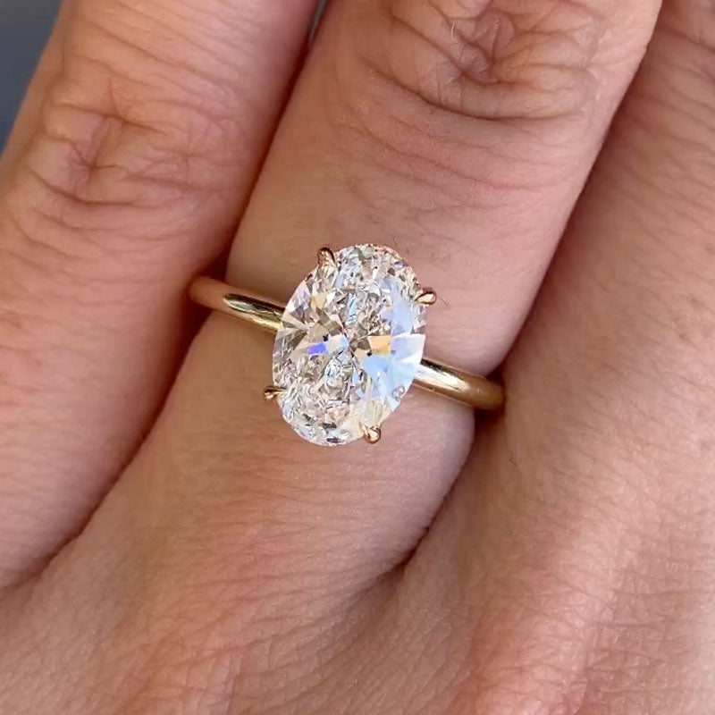 Louily Exclusive Oval Cut Engagement Ring In Sterling Silver - louilyjewelry