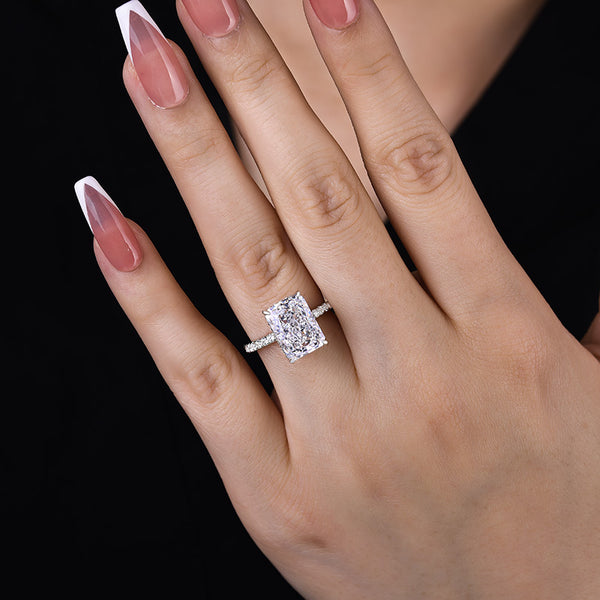 Louily Excellent Radiant Cut 3PC Wedding Ring Set For Women In Sterling Silver