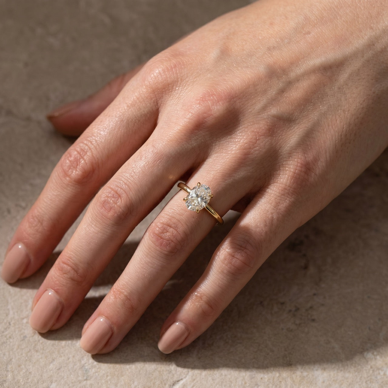 Louily Sparkle Oval Cut Engagement Ring In Sterling Silver