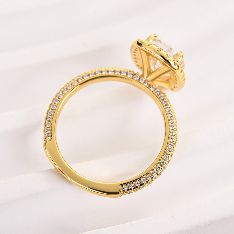 Louily Special Halo Oval Cut Simulated Diamond Engagement Ring - louilyjewelry