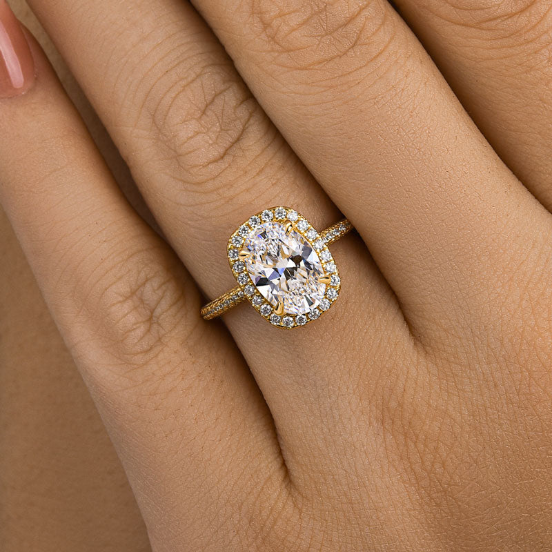 Louily Special Halo Oval Cut Simulated Diamond Engagement Ring - louilyjewelry