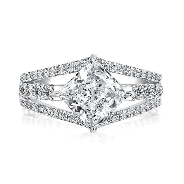 Louily Moissanite Special Princess Cut Engagement Ring