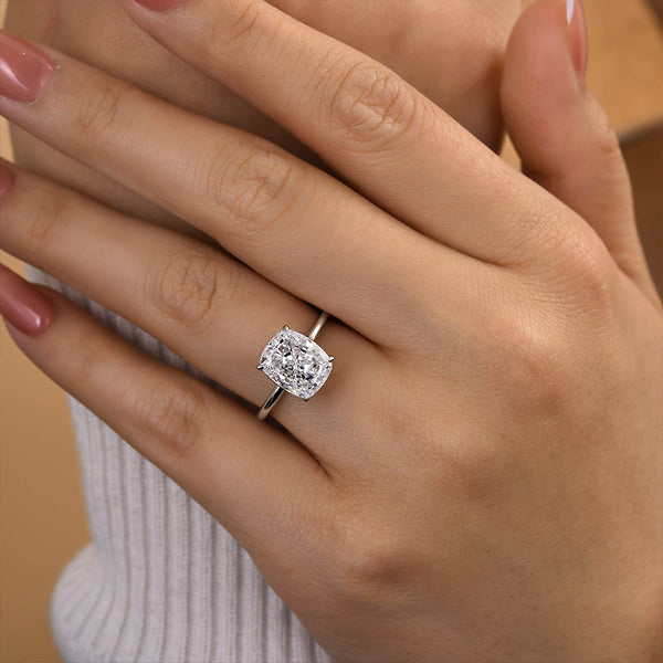 Louily Attractive Cushion Cut Engagement Ring