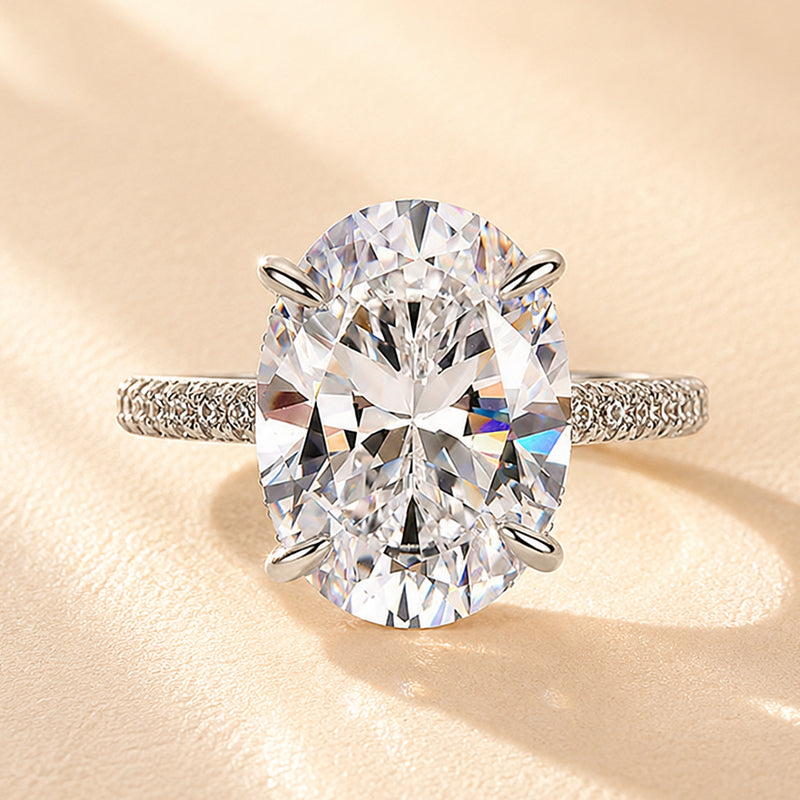 8.0 Carat Louily Exclusive Oval Cut Simulated Diamond Engagement Ring