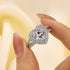 2.0Ct Halo Heart Cut Promise Ring Split Shank Travel Ring In Sterling Silver - louilyjewelry