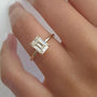 Louily Moissanite 3.5 Carat Emerald Cut Solitaire Engagement Ring - louilyjewelry