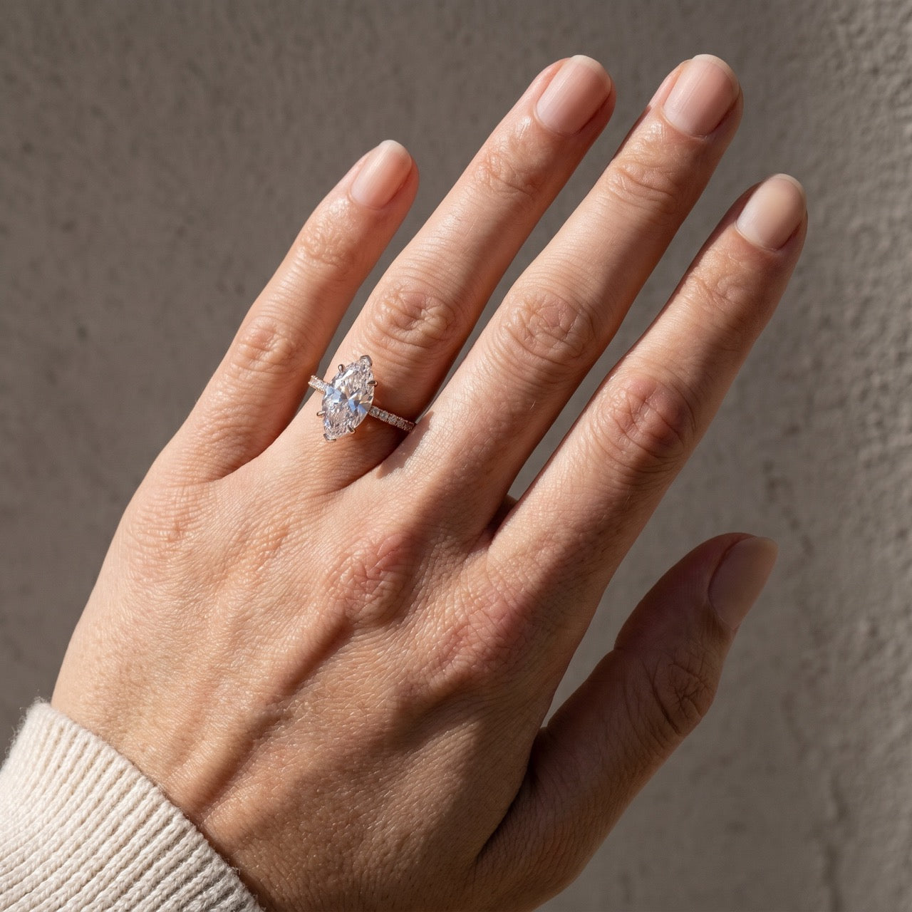 4.0Ct Marquise Cut Half Eternity Engagement Ring In Sterling Silver