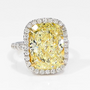 Louily Yellow Stone Halo Cushion Cut Engagement Ring - louilyjewelry