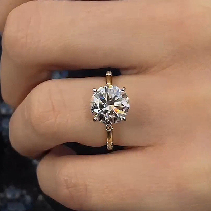 Louily Elegant Moissanite Two-tone 2.0 Carat Engagement Ring - louilyjewelry